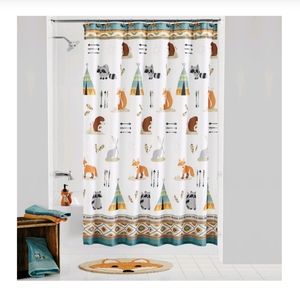 Woodland Critters shower curtain 🚿